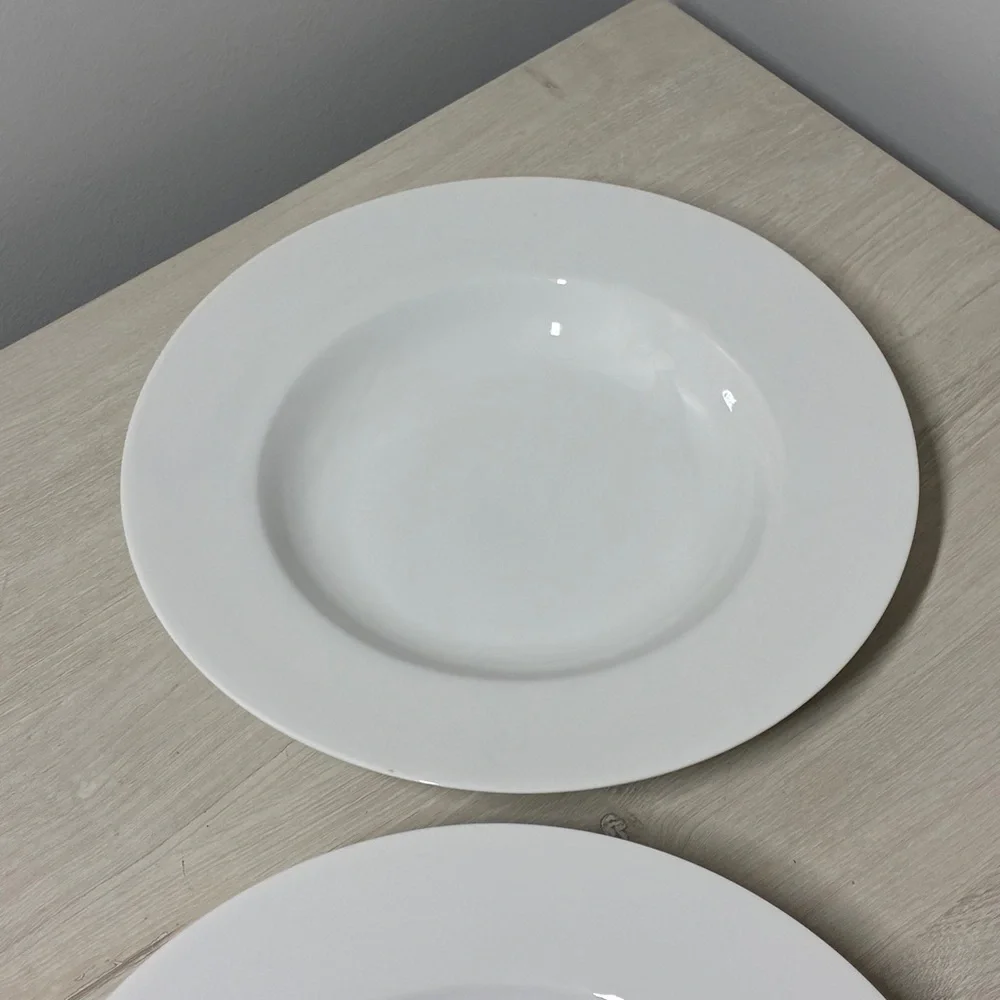 Lot of Two Crate & Barrel Monno White Wide Rim 12